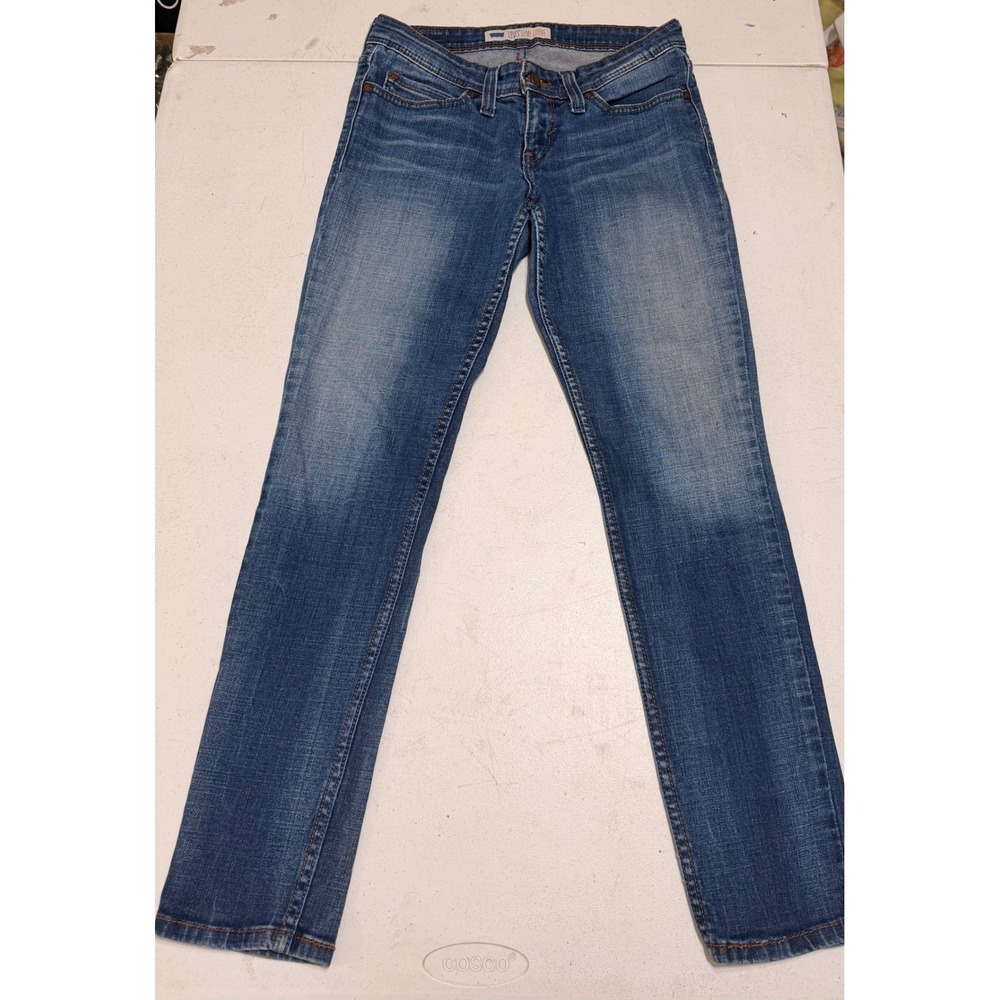Levis Demi Curve Straight Leg Jeans Blue Medium Wash Low Rise Size 5